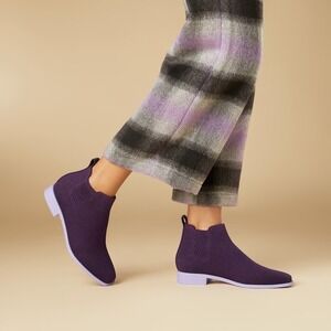 VIVAIA Square-Toe Water-Repellent‎ Ankle Boots Purple Shoes  size EU/43 US/11